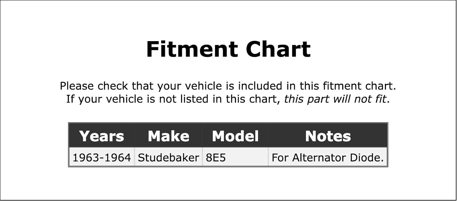 Alternator Diode Compatible With Studebaker 8E5 1964 1963 P-2443961