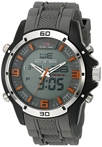 U.S. Polo Assn. Sport Men's Quartz Metal and Rubber Casual Watch, Color:Grey (Model: US9536)
