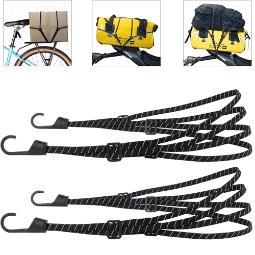 Aibeli 2 Piezas Pulpos Elásticos con Ganchos para Moto y Bicicleta, Tensor de Equipaje Plano