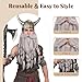 Honcloud Realistic - Novelty Viking Dwarf Pre-Styled Braided Fake Beard for Cosplay & Halloween(Gray)