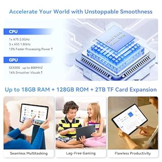 Android 16 Tablet, 2026 Tablet with Keyboard and Pen, Gemini AI 3.0,10 Inch Android Tablets 18GB+128GB/2TB, 6000mAh, FHD, 5G WiFi, Bluetooth 5.0, GPS, OTG, Office, Gaming, 4 Years Warranty