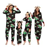 Neufigr Family Christmas Pajamas Matching Sets, Xmas PJs, Holiday Family Sleepwear Sets Long Sleeves and Pants-11-Green Dinosaur-6-9M