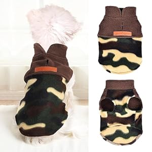 Puppy Sweaters for Small Dogs Girl Boy, Stretch Fleece Dog Clothes with Leash Hole, Fall Winter Warm Pet Puppy Sweater for Chihuahua Teacup Shih Tzu Yorkie, Tiny Doggie Outfits, Cat Apparel