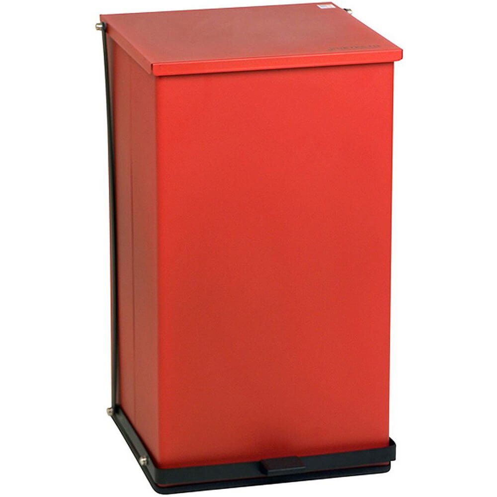 Detecto Baked Epoxy Commercial Step On Trash Can, 100 Qt Red P-100R