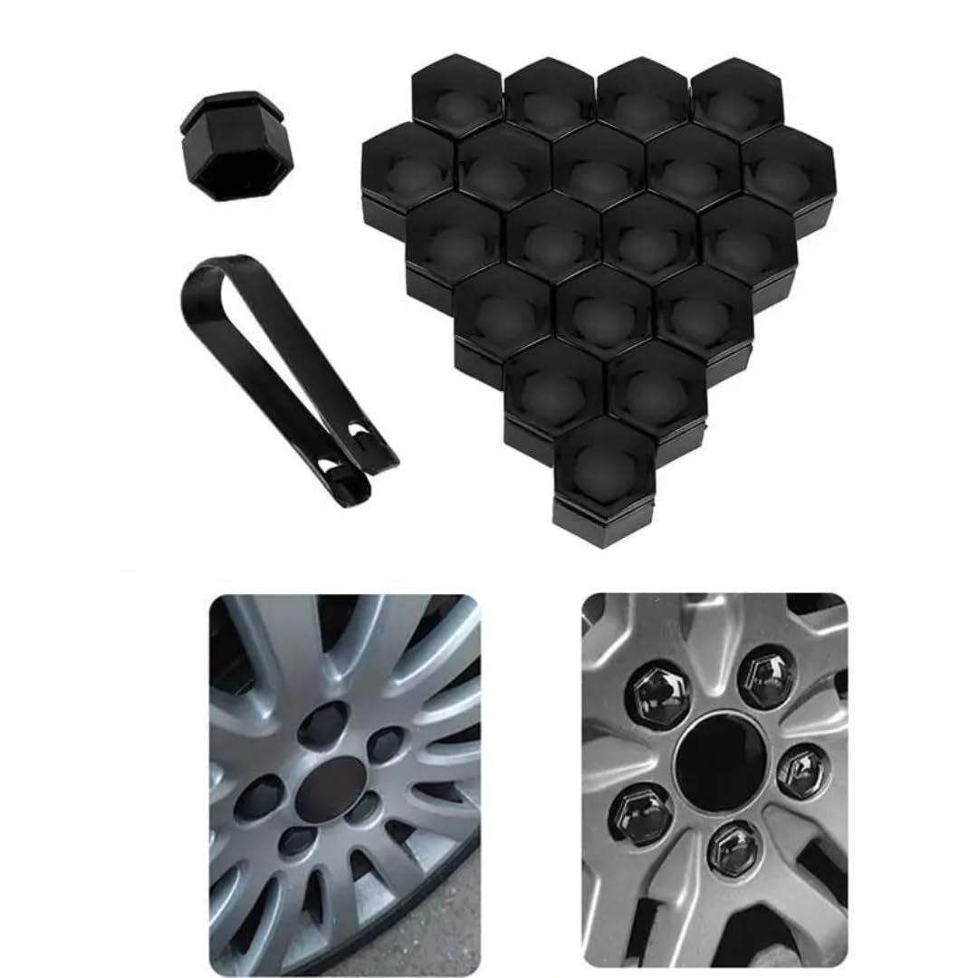 Lug Nut Covers for Most Car, 19mm 20 Pcs Car Wheel Nut Caps Auto Hub Screw Cover(Silver)