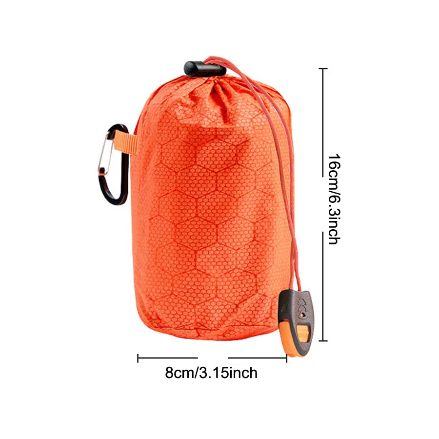 Bolsa de Almacenamiento para Bolsas de Dormir de Emergencia con Cordón, Clip Mosquetón y Organizador para Bolsas Bivvy Térmicas de Mylar para Supervivencia y Camping miniatura 2