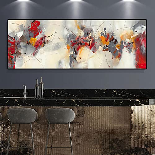 Peinture sur toile mur art abstrait coloré 70x210cm sans cadre