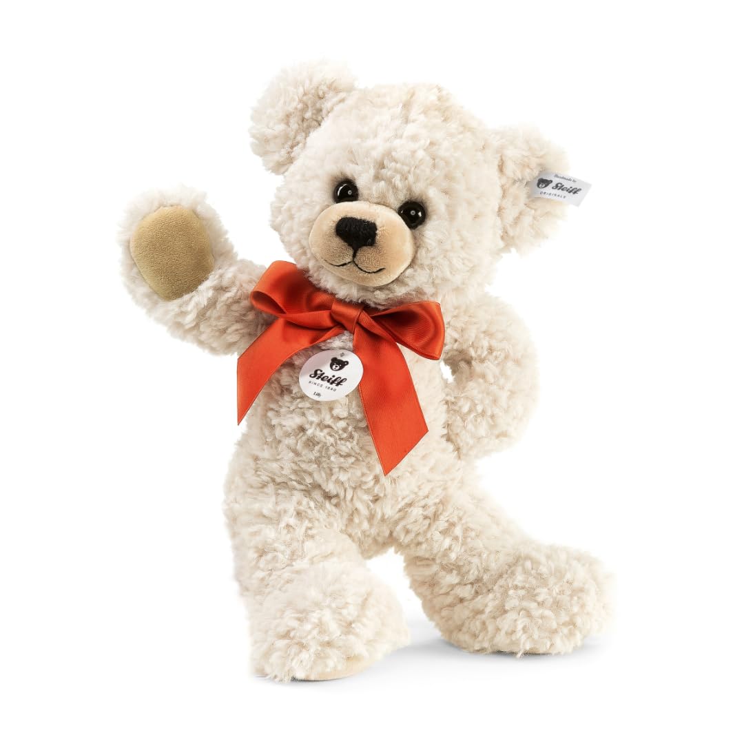 Steiff Kuscheltier Lilly Schlenker-Teddybär, Süßes Stofftier mit Kunststoffaugen, Kinder, Jungen & Mädchen, Plüschtier 28 cm, Weiß, 111556