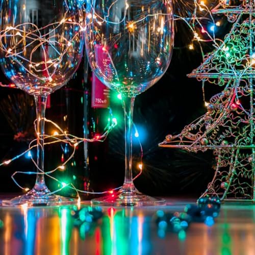 Brightown 12 Pack Multi-Color Fairy Lights Battery Operated - 7ft 20 LED Waterproof Micro Firefly Lights for Christmas Decor, DIY Craft, Wedding Table Centerpieces, Flowers