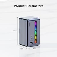 Vista 8 de Hagibis USB C Docking Station Dual Monitor, LED Strip Light USB-C Hub Type-C Adapter with HDMI, M.2 SSD Enclosure, 100W Power Delivery, USB 3.1