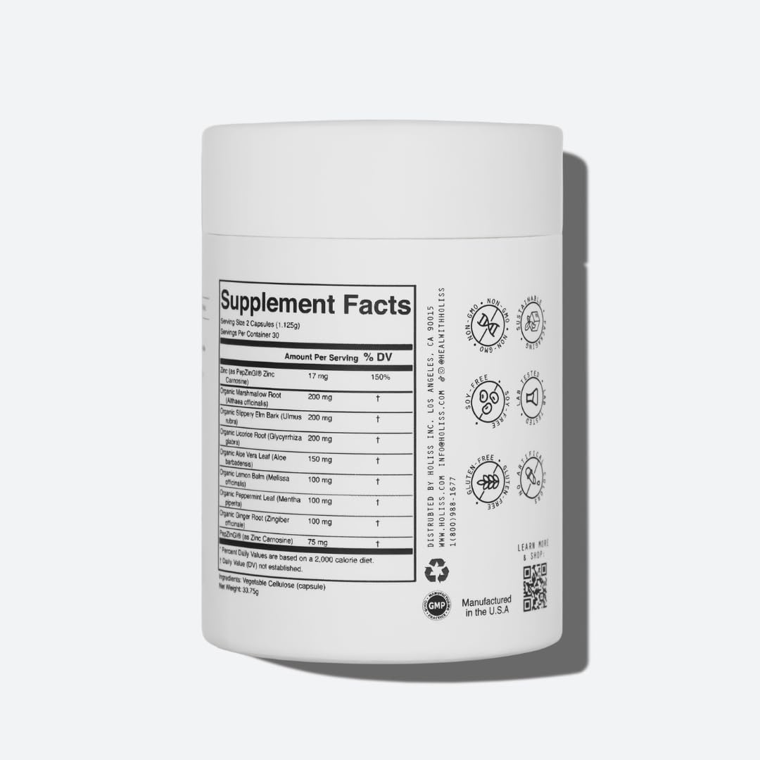 Daily Gut Health Capsules – 8-in-1 All Natural Supplement, Lemon Balm, Bloat & Gas Relief, GI Lining Repair, Leaky Gut & Digestive Support – 60 Capsules - Image 2