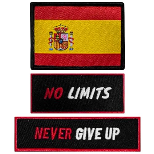 Baplonex Pack De 3 Parches Mochila Militar Con Diseño Bordado Y Original Parche Bandera España Para Mochila Tactica Cross Training Con Cierre Macho Y Hembra.