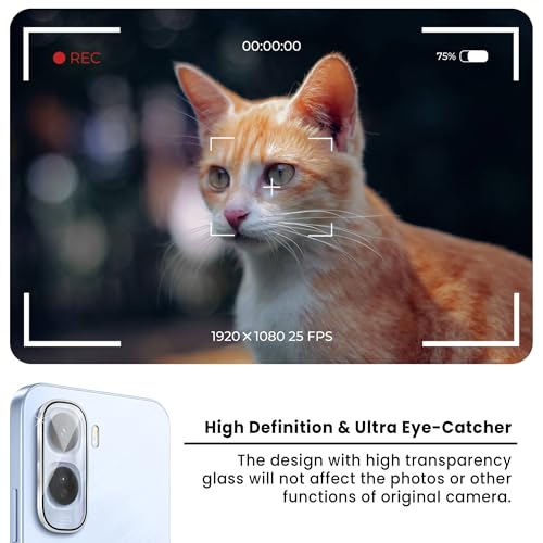 Image of FIRST MART Silver Camera Ring Guard Protector for Vivo T5 Pro | Tempered Glass with Metal Alloy Rings, HD Clear, Scratch Resistant, Case-Friendly | Pack of 1