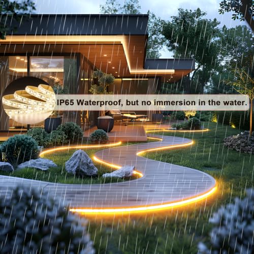 SUPERNIGHT 16.4ft Warm White Waterproof LED Strip Lights #TOP24