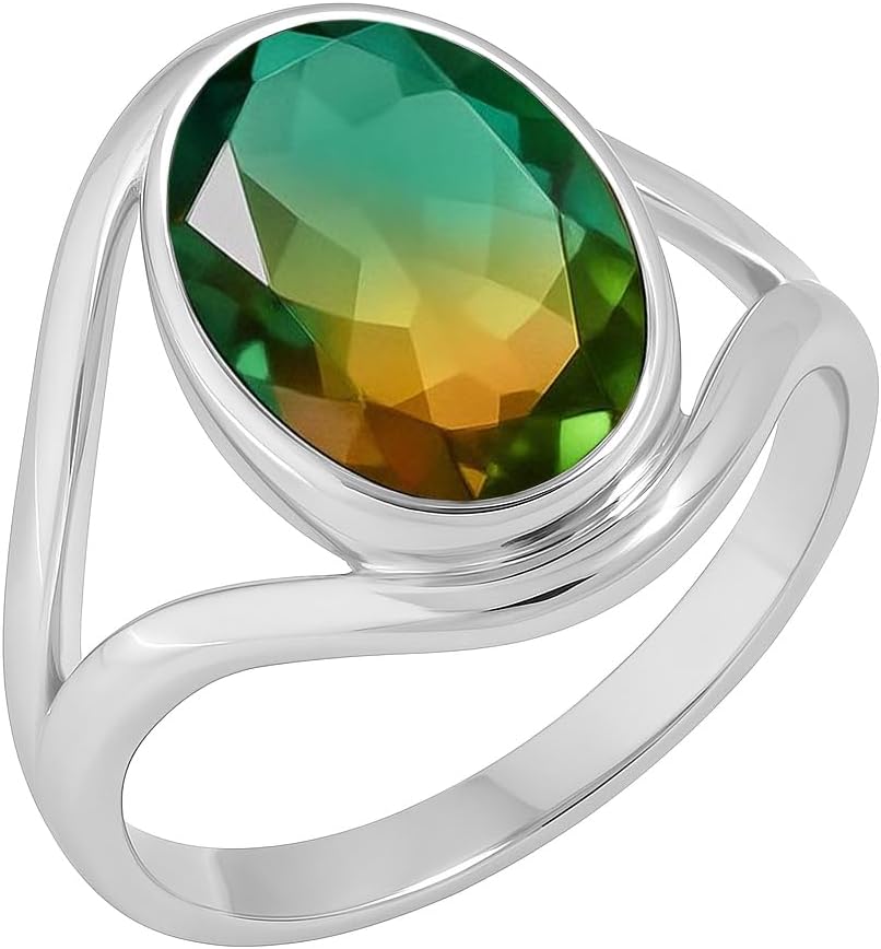 925 Sterling Silver Handmade Ring For Women Oval Shape Gemstone Ring By NKG