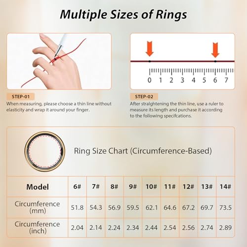 Image of Smart Ring for Women Men Health Ring with Heart Rate, Blood Oxygen, Sleep Tracker, Step Tracker, IP68 Waterproof Fitness Ring for iOS & Android,No Subscription Fee (Gold, 7#)