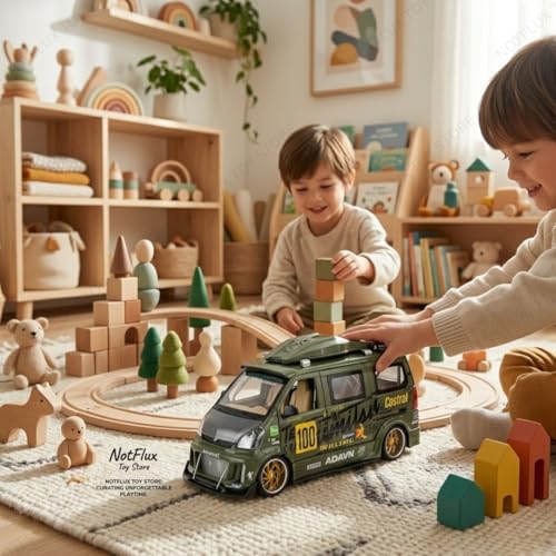 Image of 1:24 Scale Wuling Van Toy Car - Die Cast Metal Mini Delivery Van with Luxury Finish, Opening Doors, Pull Back Action & Realistic Details [Random Color] [Pack of 1]