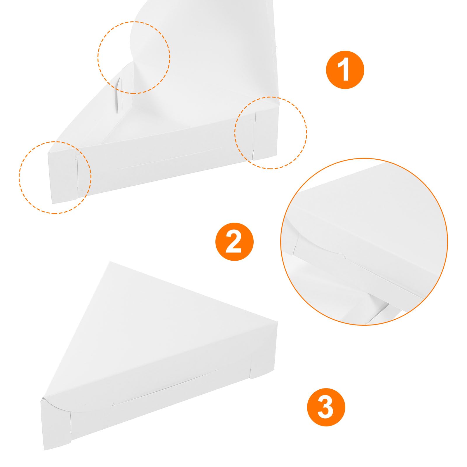 QUARKZMAN Scatole per Pizza 24 Pezzi 8.07x6.5x1.77 Pollici Contenitore Fetta Singola Bianco