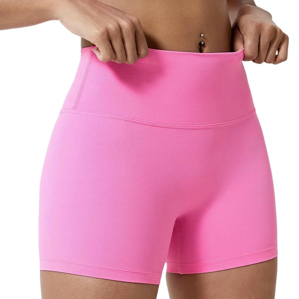Bielizna modelująca spodenki sportowe damskie podnoszące pośladki legginsy fitness damskie slim fit spodenki gimnastyczne szorty do jogi z wysokim stanem - różowe-XL, różowy, XL