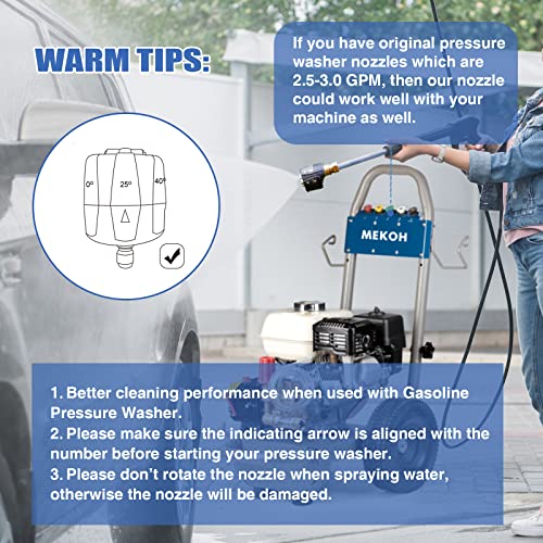 MEKOH 7-IN-1 Adjustable Pressure Washer Nozzle Tips with 1/4” Quick Connect by MEKOH - Used condition - Image 7
