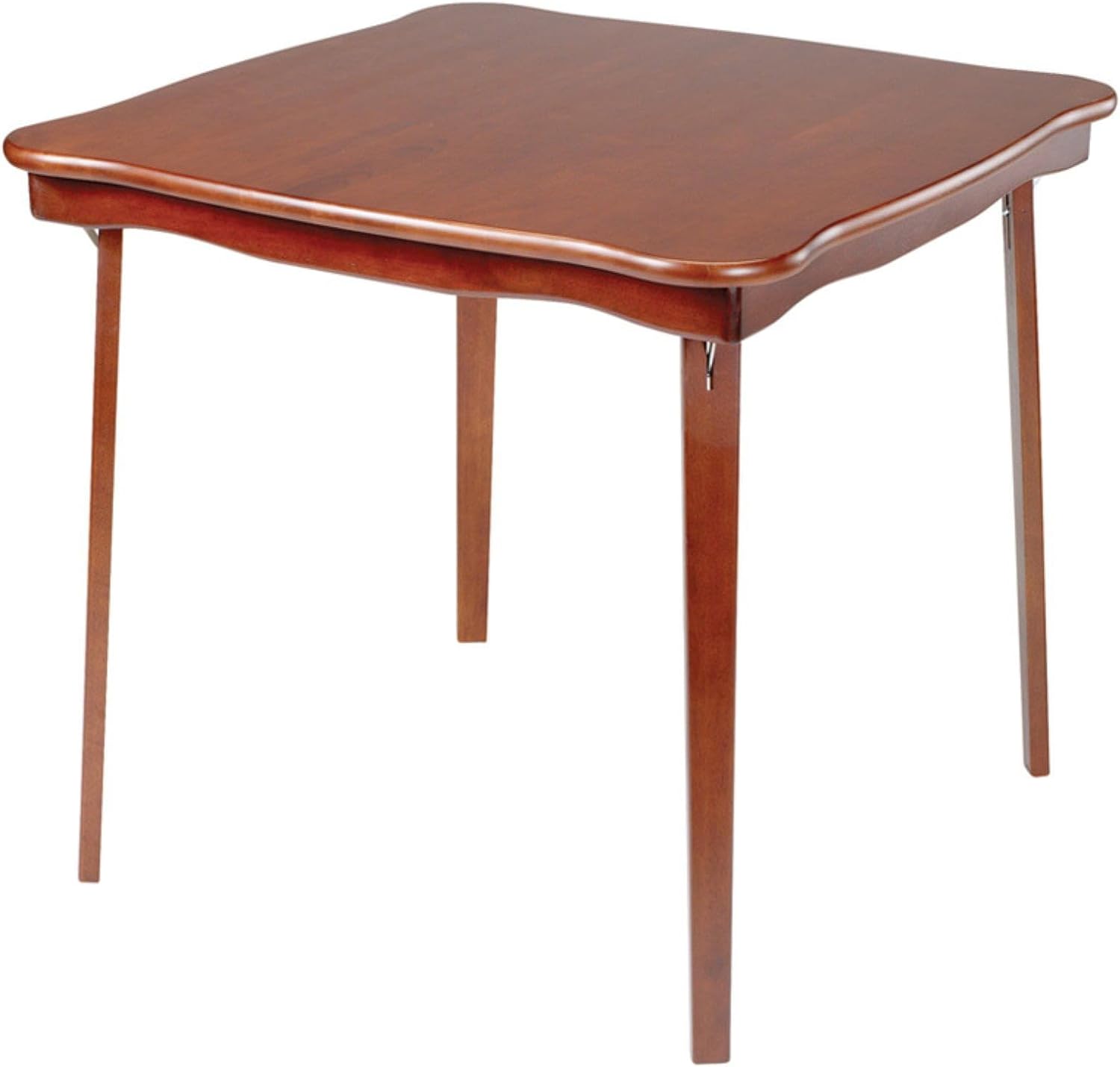 Hardwood Classic Scalloped Edge Folding Card Table - Fruitwood Finish The Perfect Table for Games and Extra Seating for The Holidays