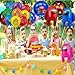 27 Pcs A-mong Game us Birthday Party Decoration Birthday Party Set Including 9 Aluminum Foil balloons, 18 Cartoon Latex Balloons