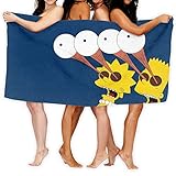 リサシンプソン バスタオル ビーチタオル 大判 80 X 130cm ソフトタオル ホテルスタイル プール 海水浴 旅行用タオル 速乾 軽量 薄手 吸水性 大きいサイズ