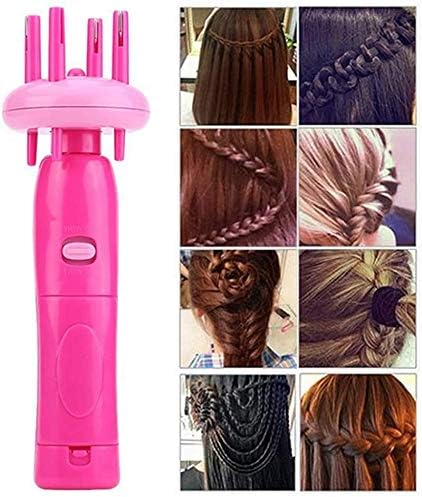 Amazon Aide Cal 自動髪編組ツール ヘアブレイダーバッテリ駆動ヘアスタイリングツールは 髪ダブル トリプルまたはクワッド三つ編み のための編組メーカーをねじります 髪ローラー髪ブレイダークイックツイストマジックツイスター髪編みツールスタイリングスタイラーバン