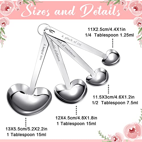 image for Yinder 50 Set Heart Shaped Measuring Spoons Wedding Favors for Guests 