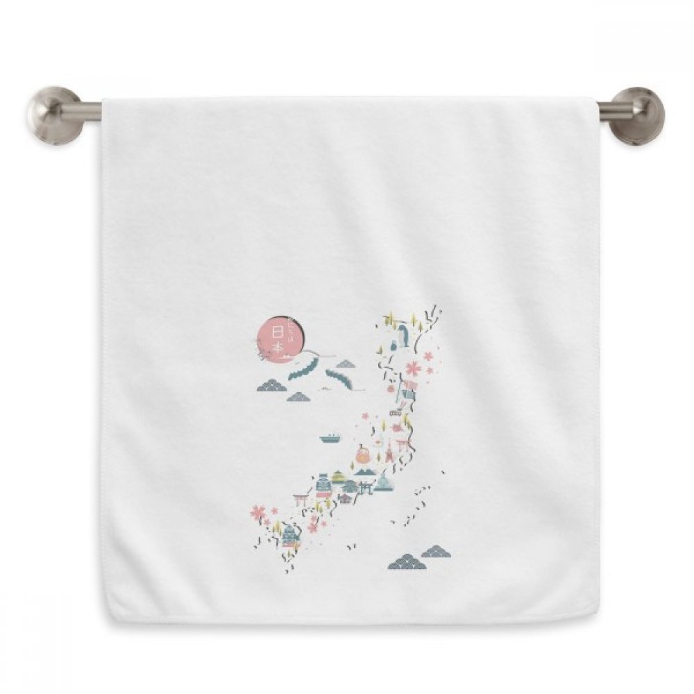 Serviette moelleuse carte japonaise 13X29 pouces pour peaux sensibles sans irritation