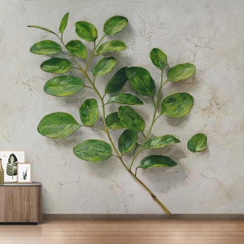 Fresque murale intissée haut de gamme eucalyptus vert format XXL 500x350cm - 4