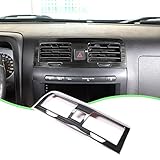 PIUGILH Central Control Dashboard Air Vent Trims Wind Outlet Decoration Stickers for Hummer H3 2005 20016 2007 2008 2009,Side Center Console Air Vent Frame (Black)