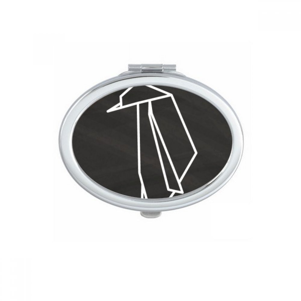 Miroir compact portable ovale pingouin pour corriger le maquillage