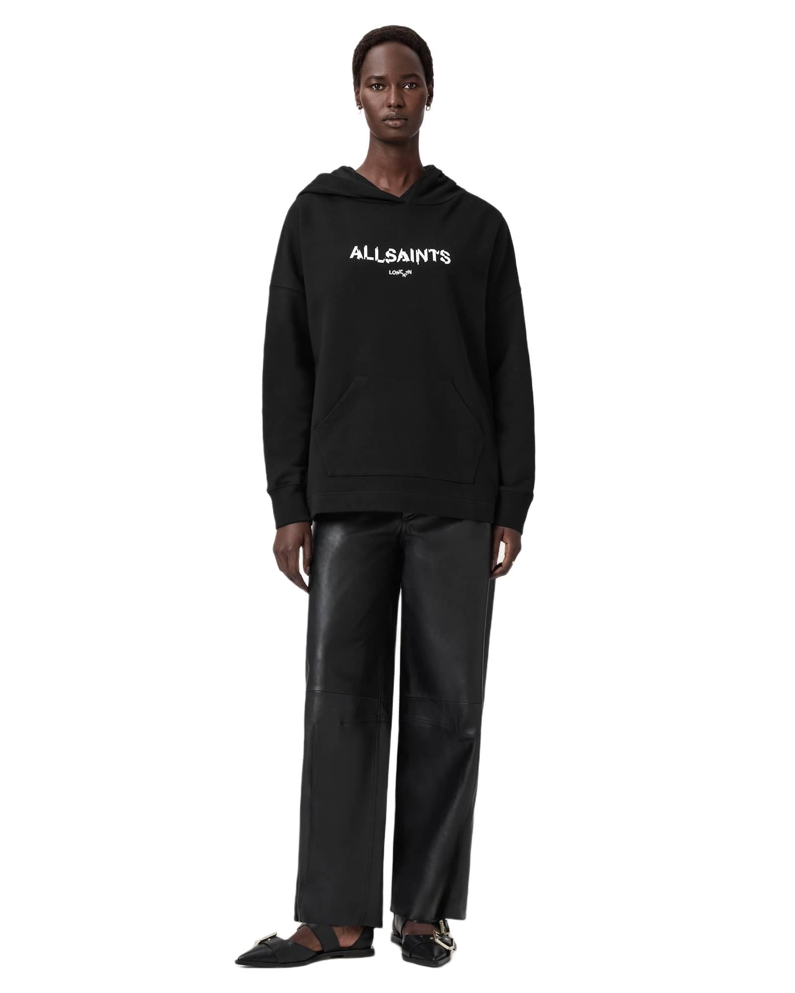 AllSaints Bluza z kapturem Static Etie, Czarny, L