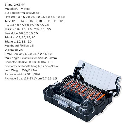 JM-8163 62 em 1 conjunto de chave de fenda de precisão Kit de driver magnético com eixo flexível de