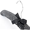 HANGERWORLD 10 Black & White Polka Dot Satin Padded Coat Hangers - 17inch for Adult Clothes Closet Storage - No Shoulder Bumps for Sweaters