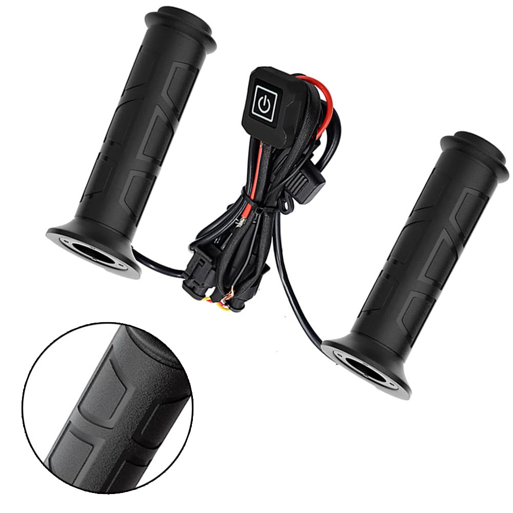 MACHSWON 1 Paire De Poignées Chauffantes De Guidon De Moto De 22 Mm, étanches, Chauffées Rapidement, 3 Vitesses, 12 V, Poignées De Guidon Universelles