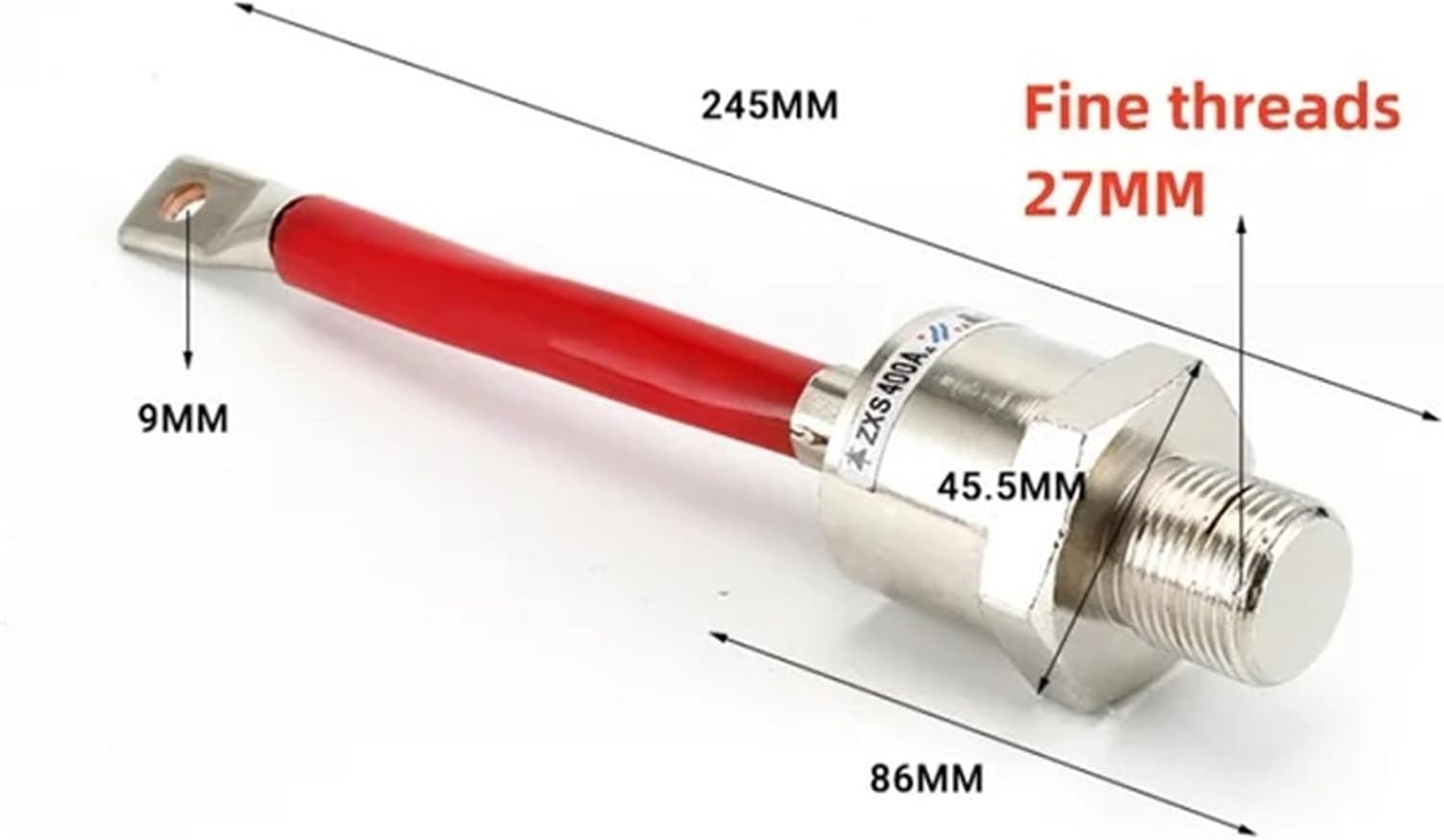 1/2PCS ZX400A ZXS400A Positive Electrode ZXR400A Negative Electrode Fine Thread 27MM Generator Rectifier Rotary Diode 400A 2000V(ZXS400A)