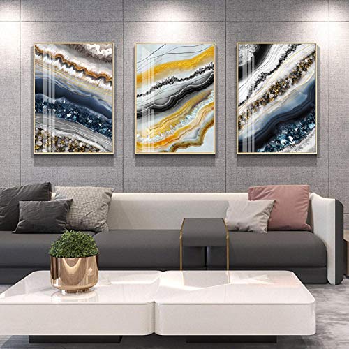 Art mural moderne abstrait marbre cristal déco salon affiche toile 70x100cm lot de 3 sans cadre