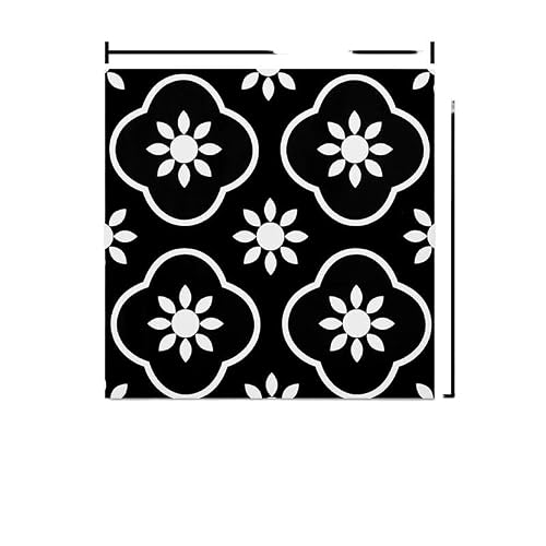 Peel and Stick Floor Tile Sticker 20pcs Wall Stickers PVC Imitation Marble Self-Adhesive Floor 30 * 30cm Waterproof Bathroom Living Room Decoration Decals(Black Sunflower)