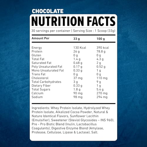 Image of Athlete Series 100% Isolate Whey Protein | Trusted by M.S. Dhoni | 26g Protein per scoop | Informed Sport Certified | Pro-Pre Biotics | Digestive Enzymes for Higher Absorption | Chocolate - 1kg