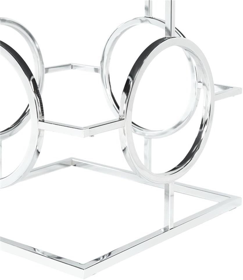 BOWERY HILL End Table Coffee Accent Table, Square, Transitional, Indoor in Glass Top and Metal, Chrome
