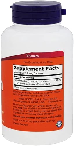 Miniatura 2 de Now Foods Rutina 450 mg - 100 Cápsulas Vegetales