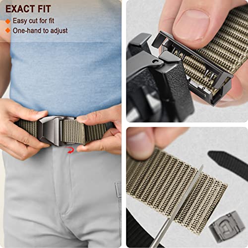 Kemisant Men Belt Reversible, Stretch Tactical Belt For Men Work Military Rigger Hiking 1.5",Cut For Fit #TOP6