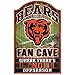 NFL Chicago Bears Fan Cave Wood Sign, 11" x 17"