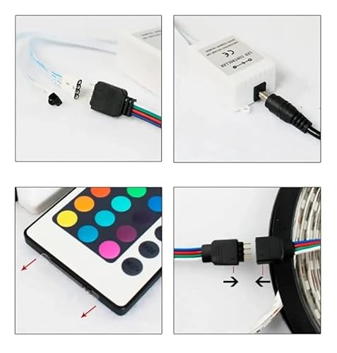Fita LED RGB 5050 Rolo 5 metros Fonte 12V 3A E Controle Remoto