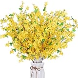 Taille : 60-65 cm de longueur totale, avec 6 branches, les tiges de fleurs artificielles d'extérieur ont été soigneusement conçues pour montrer le meilleur effet presque n'importe où, la tige métallique peut être pliée pour s'adapter aux vases de différentes tailles (à l'exception du vase et d'autres accessoires).