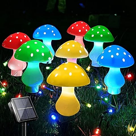LiyuanQ Upgraded 50 LED Mushroom Garden Lights Cover