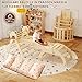 Freelawn Klettergerüst Indoor,Holz Montessori Kletterdreieck mit Rutsche, Bogen，Leiter&Spielmatte ，für Kinder ab 1 Jahr(Naturholz)​