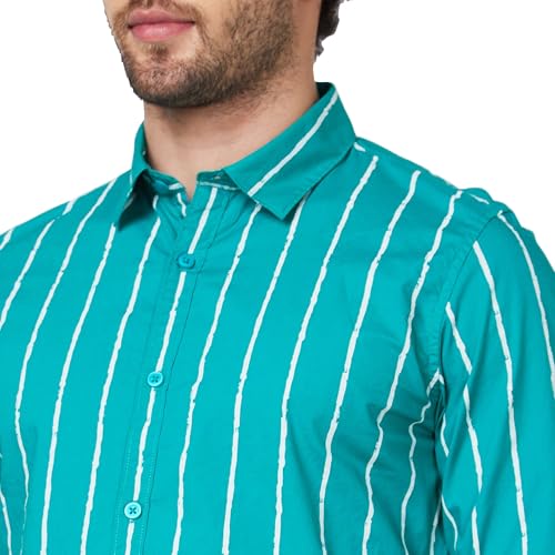 Image of Spykar Men's Regular Fit N /A Full Sleeve Striped Casual Shirts